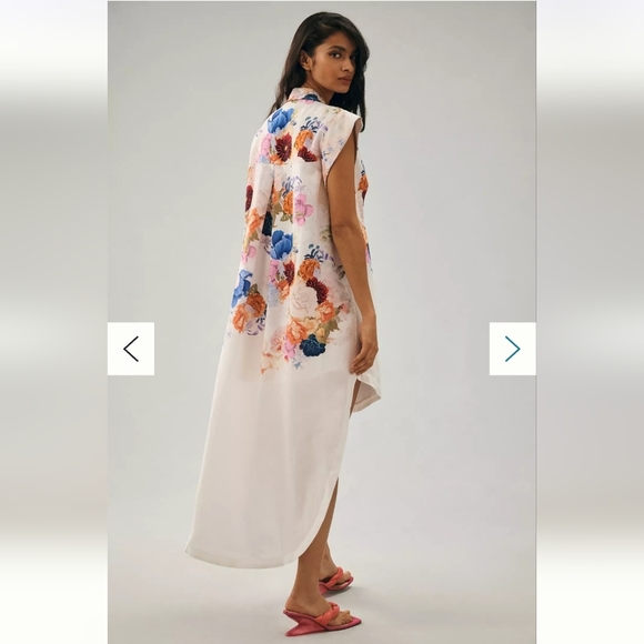 Anthropologie Maeve NWTs Floral High-Low Shirt Dress - Picture 2 of 11